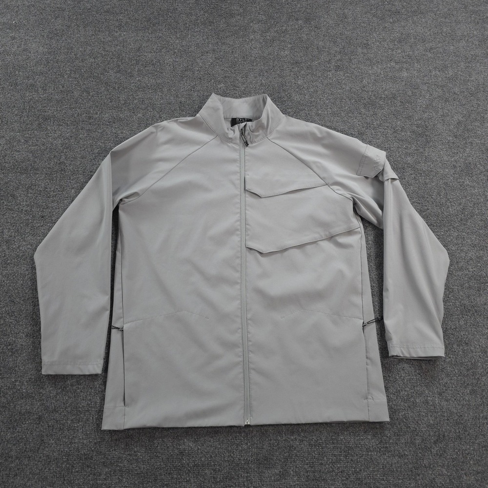 BYLT Jacket Mens XL Grey Skyline Softshell Full Zip Travel Casual Performance